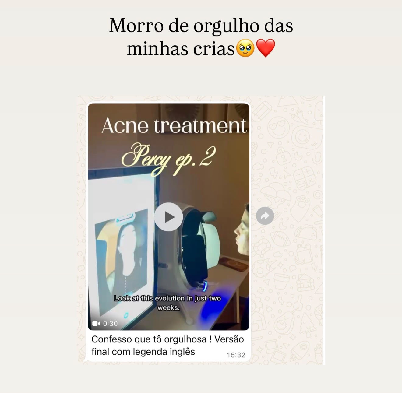 Cliente conquistando pacientes com conteúdo em inglês, direto da própria rotina.