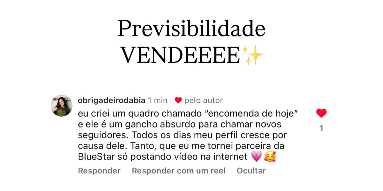 Seguidora que criou o quadro “encomenda de hoje” e virou parceira de marca postando esse vídeo com frequência no seu perfil.